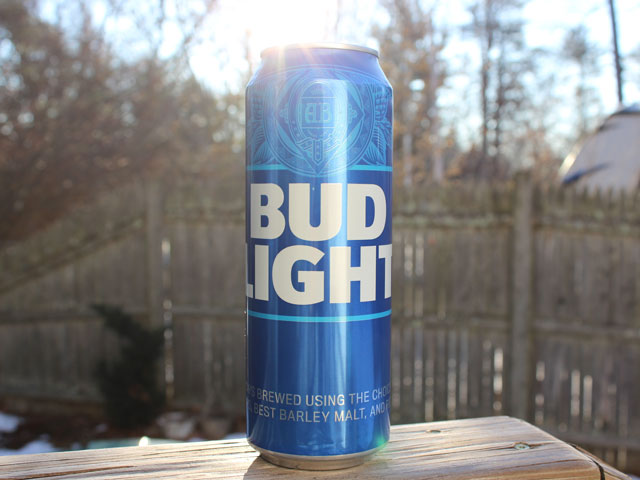 A tallboy can of Bud Light