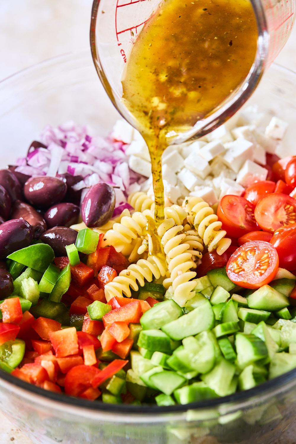 Easy Greek Pasta Salad | Olive & Mango