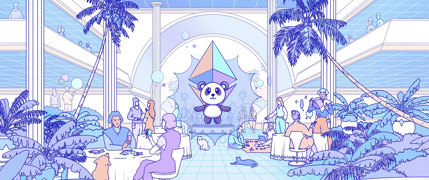 ethereum.org hero con il "Merge panda"