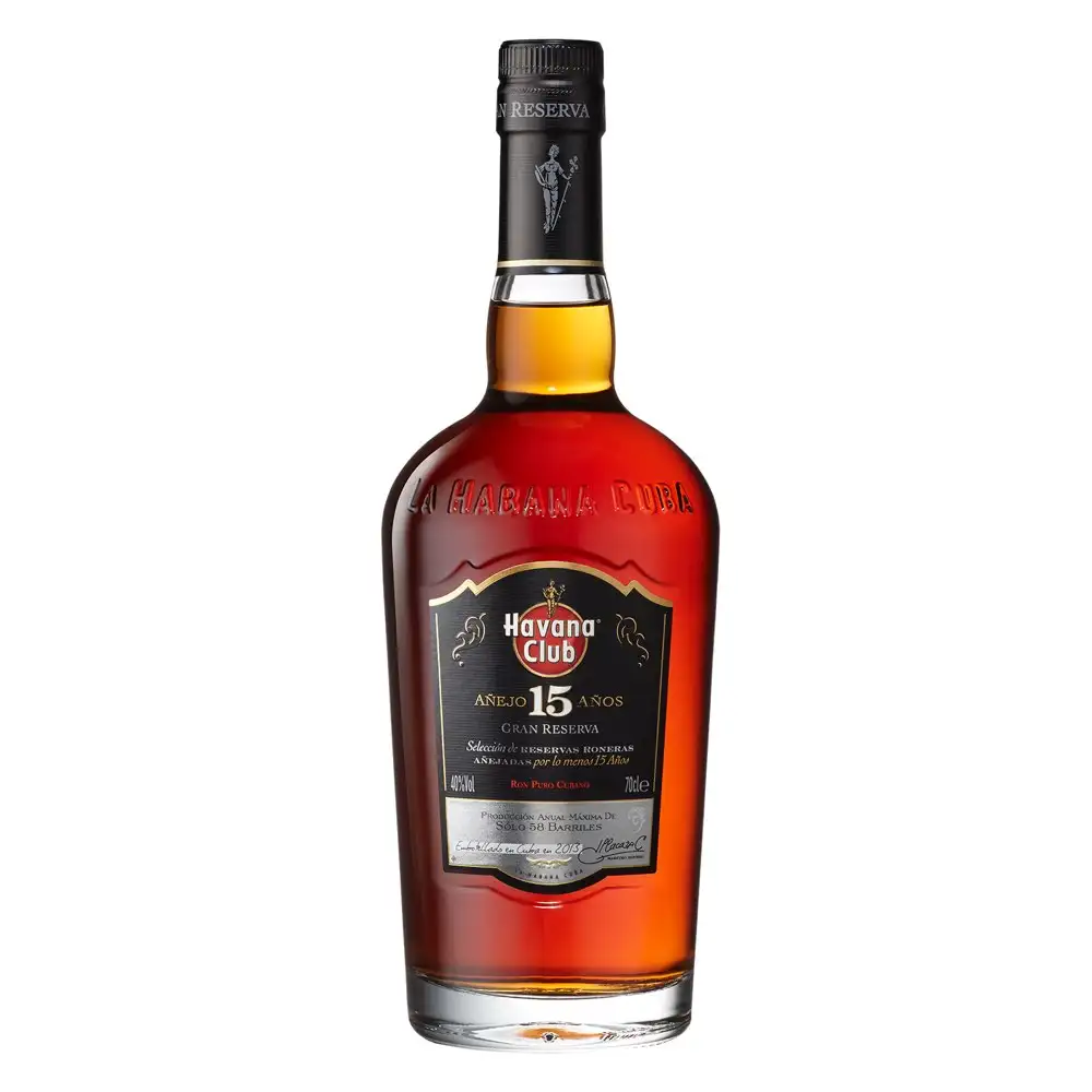 Image of the front of the bottle of the rum 15 Años Añejo Gran Reserva