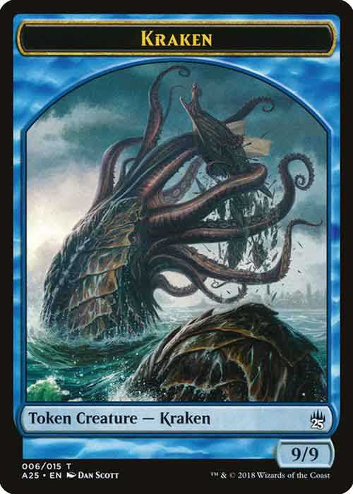 9/9 Blue Kraken Creature Token MTG.onl Tokens