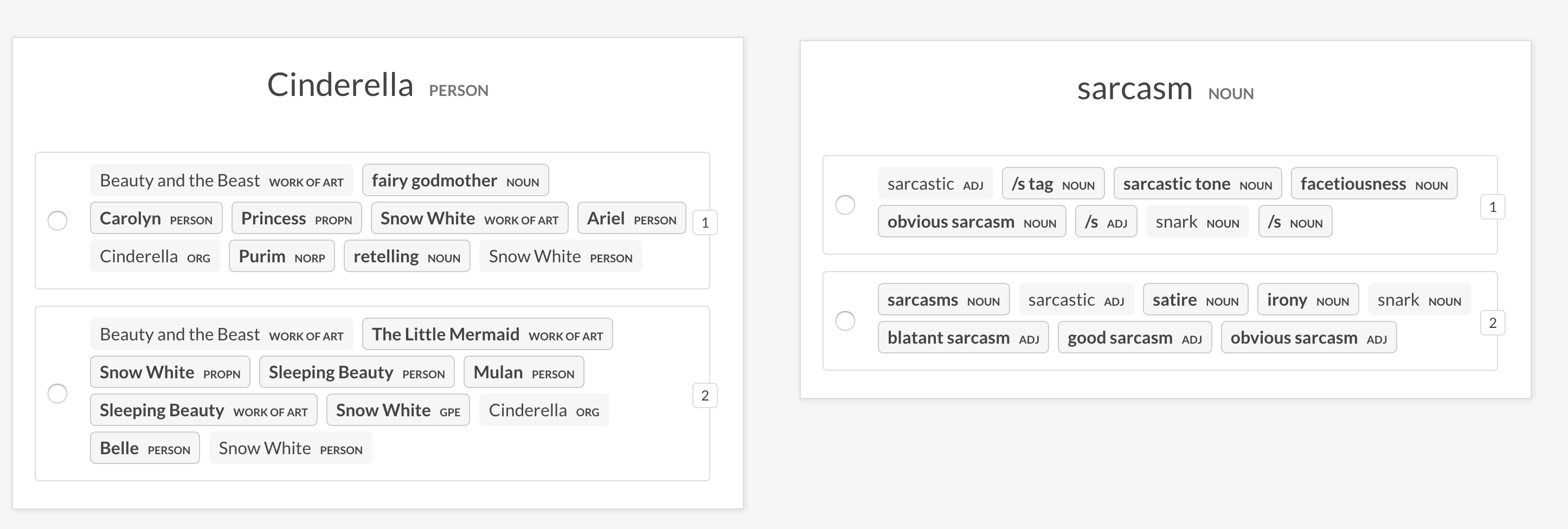 Screenshot of A/B evaluation