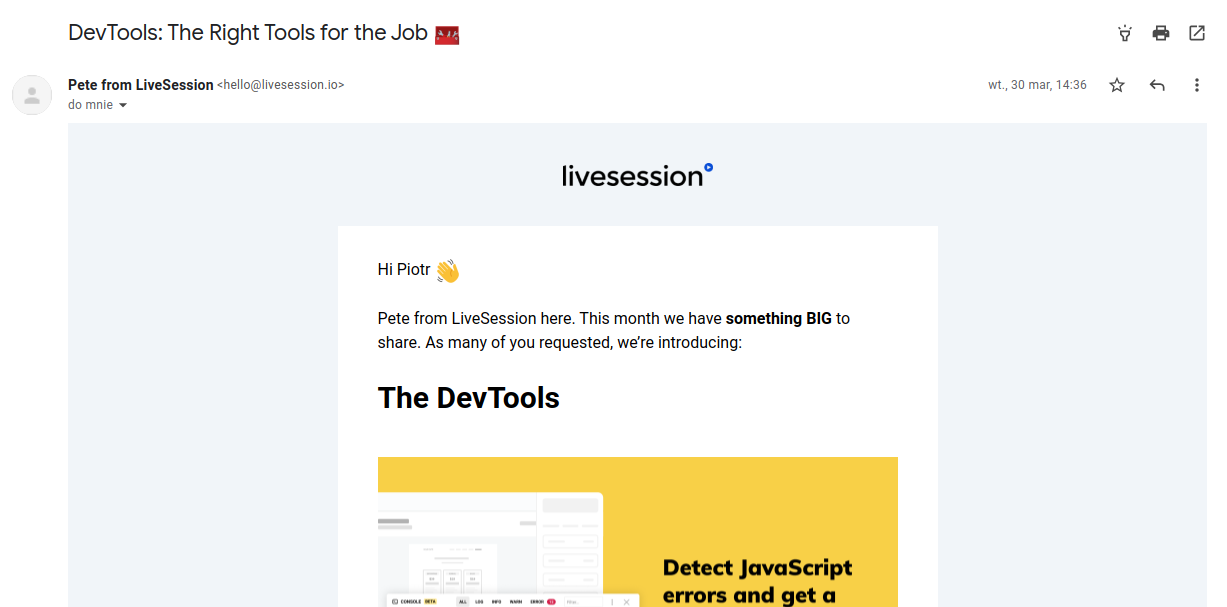 Optimize Your Email Basics LiveSession Email - summary