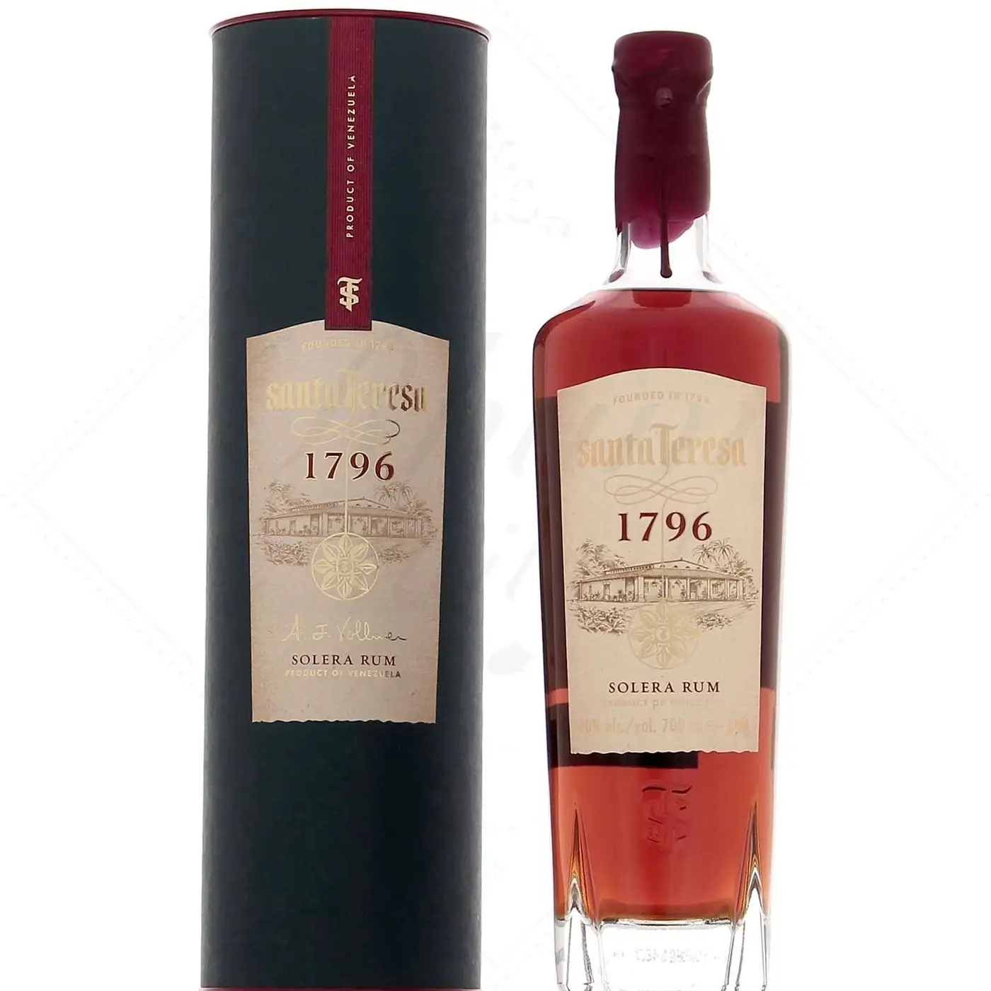 Image of the front of the bottle of the rum 1796 Solera Rum