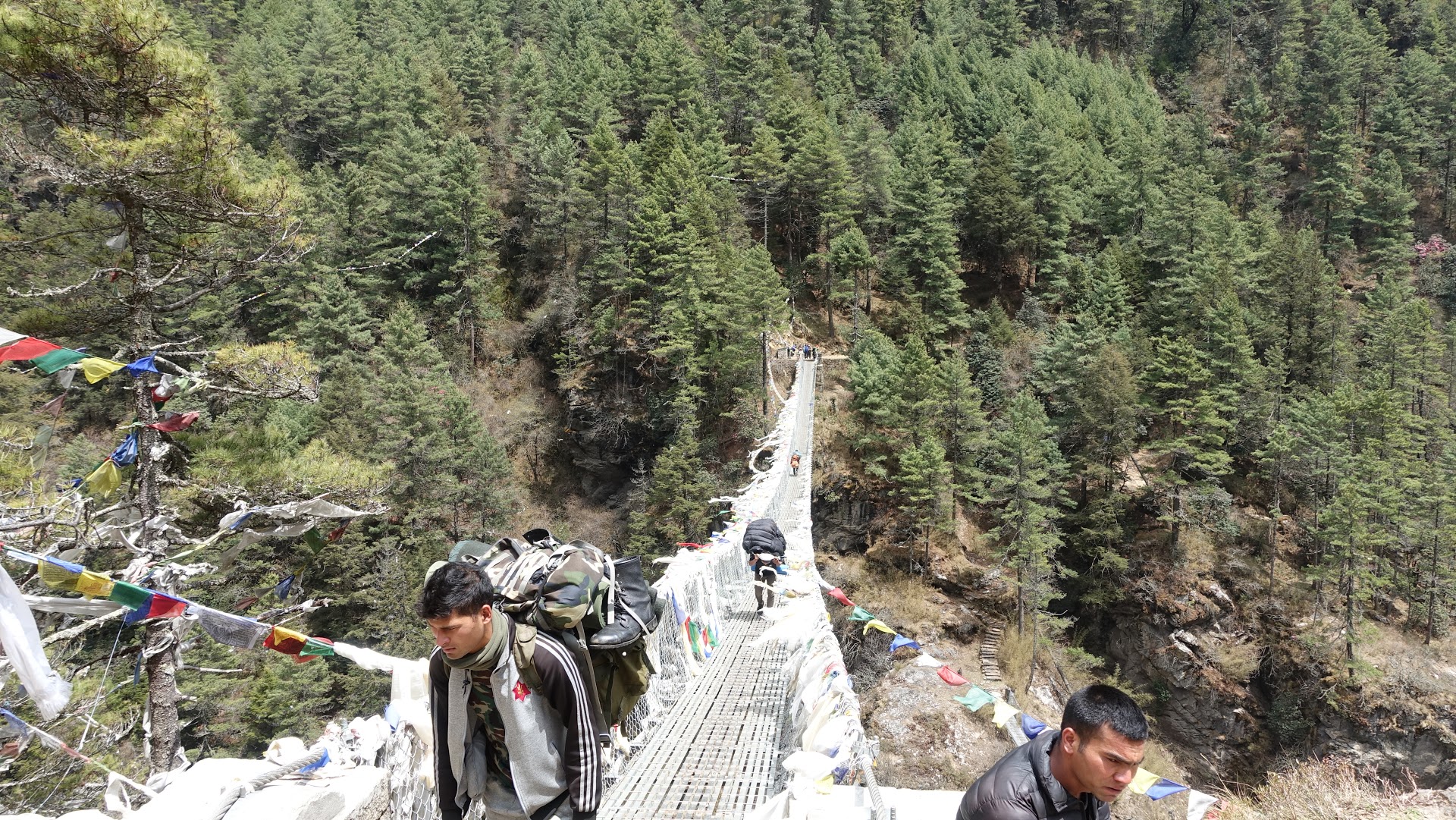 Bridge with flags