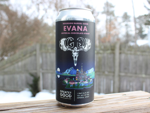 Evana, a Bourbon Barrel-Aged Imperial Chocolate Stout brewed by Greater Good Imperial Brewing Company