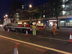 MASS Barrier crane unloading Central London