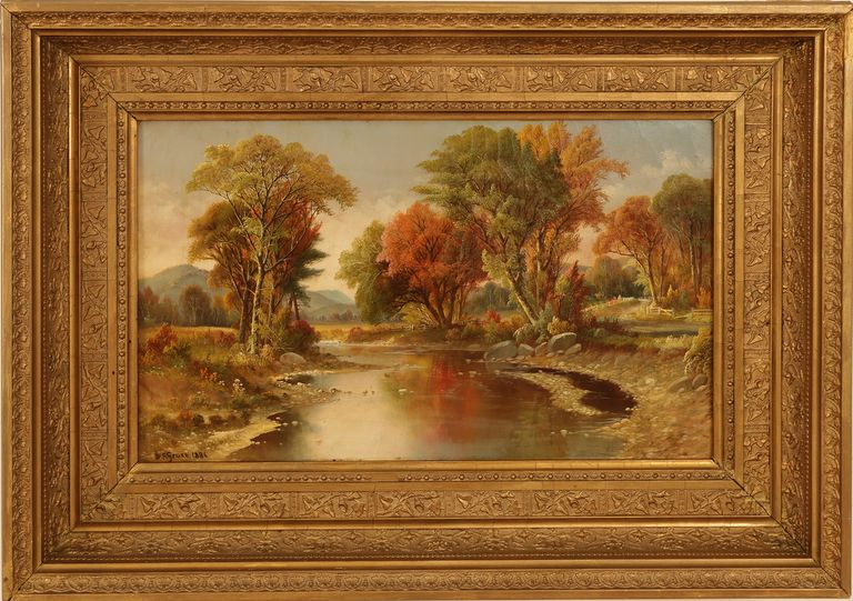 Daniel Charles Grose Painting - Creek in Fall Landscape - 19th Century ...