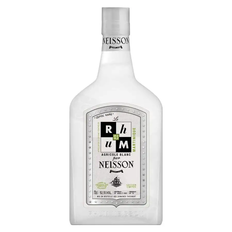 Image of the front of the bottle of the rum Blanc Parcelles en conversion bio