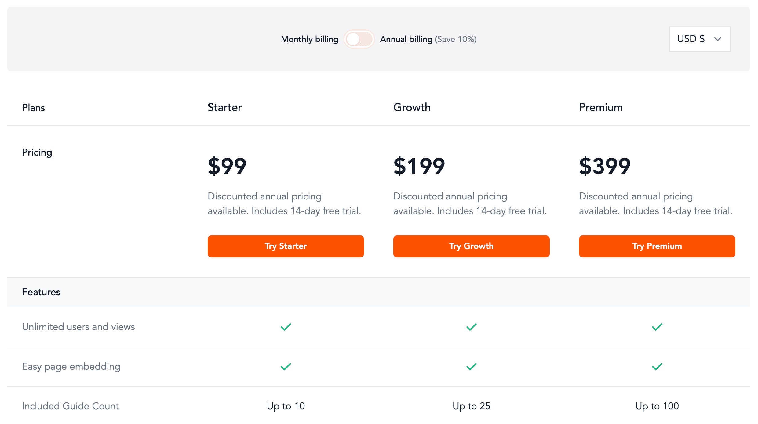 Screenshot of Nickelled Pricing