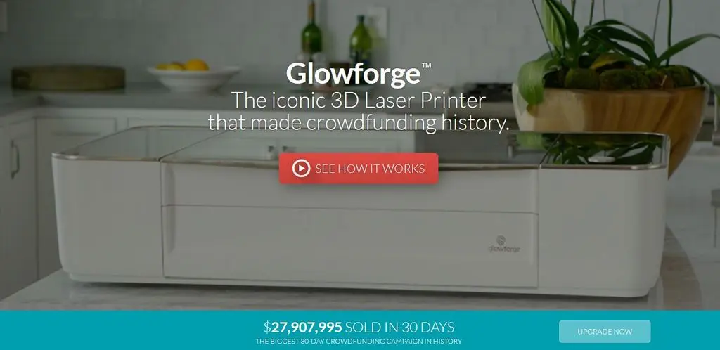 glowforge homepage