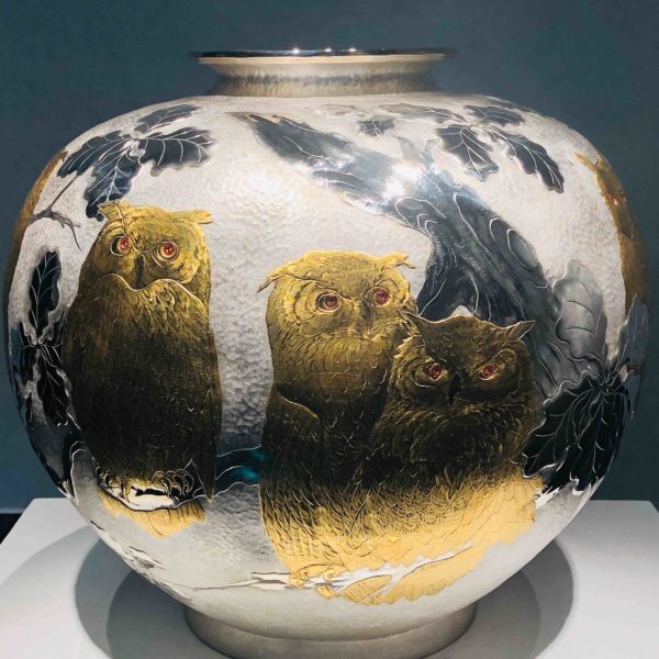 Seoul Ceramic Gold Owl Jar