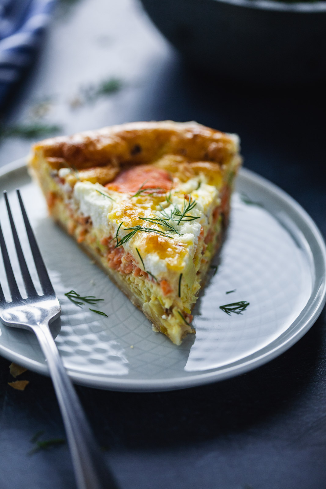 Puff Pastry Smoked Salmon Quiche With Goat Cheese