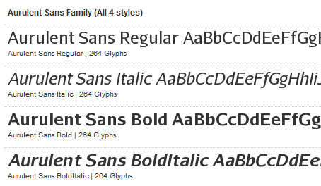 Aurulent Sans Typeface