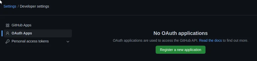 GitHub - Adding an OAuth application