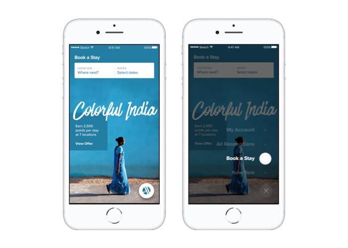 A prototype of the Marriot app.
