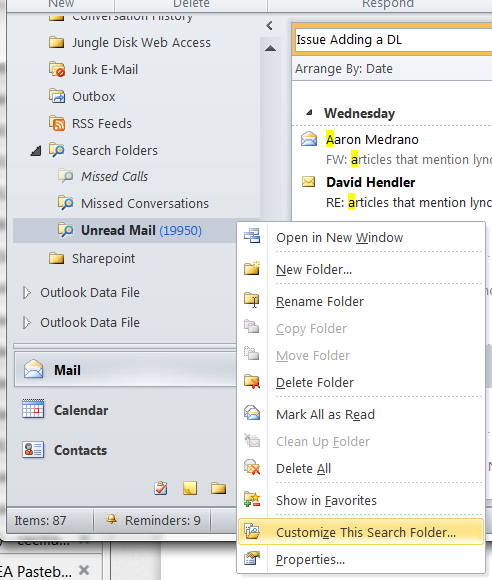 how to stop synchronizing outlook