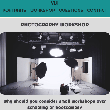 Image of Viji Photography Webpage