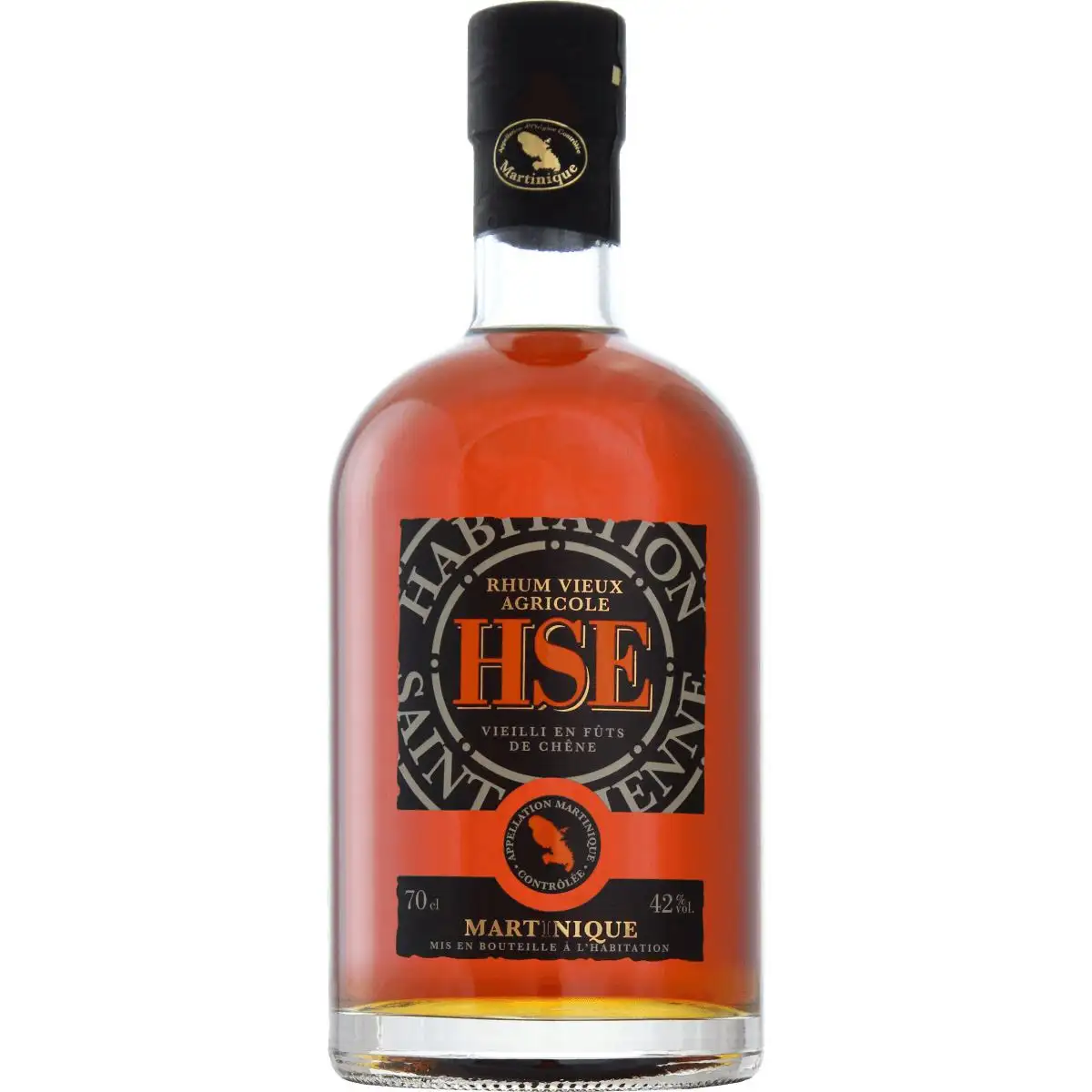Image of the front of the bottle of the rum HSE VO