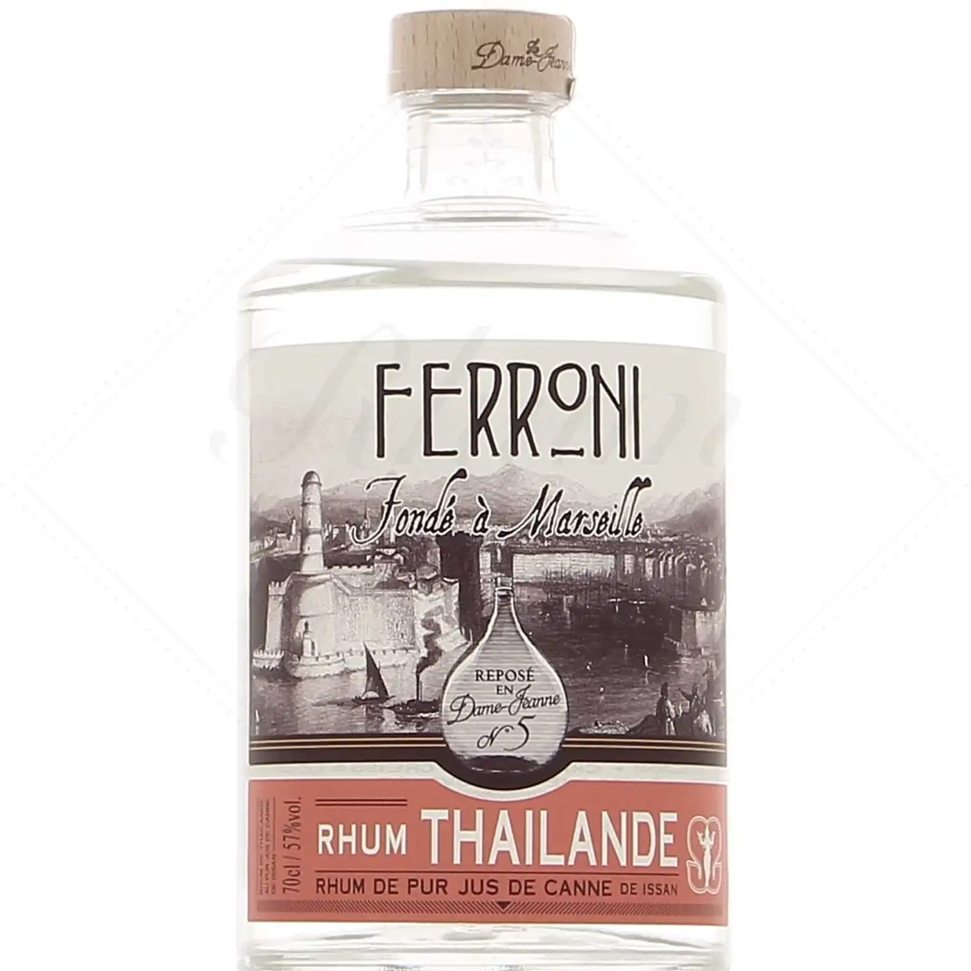 Image of the front of the bottle of the rum La Dame Jeanne 5 Rhum Thailande