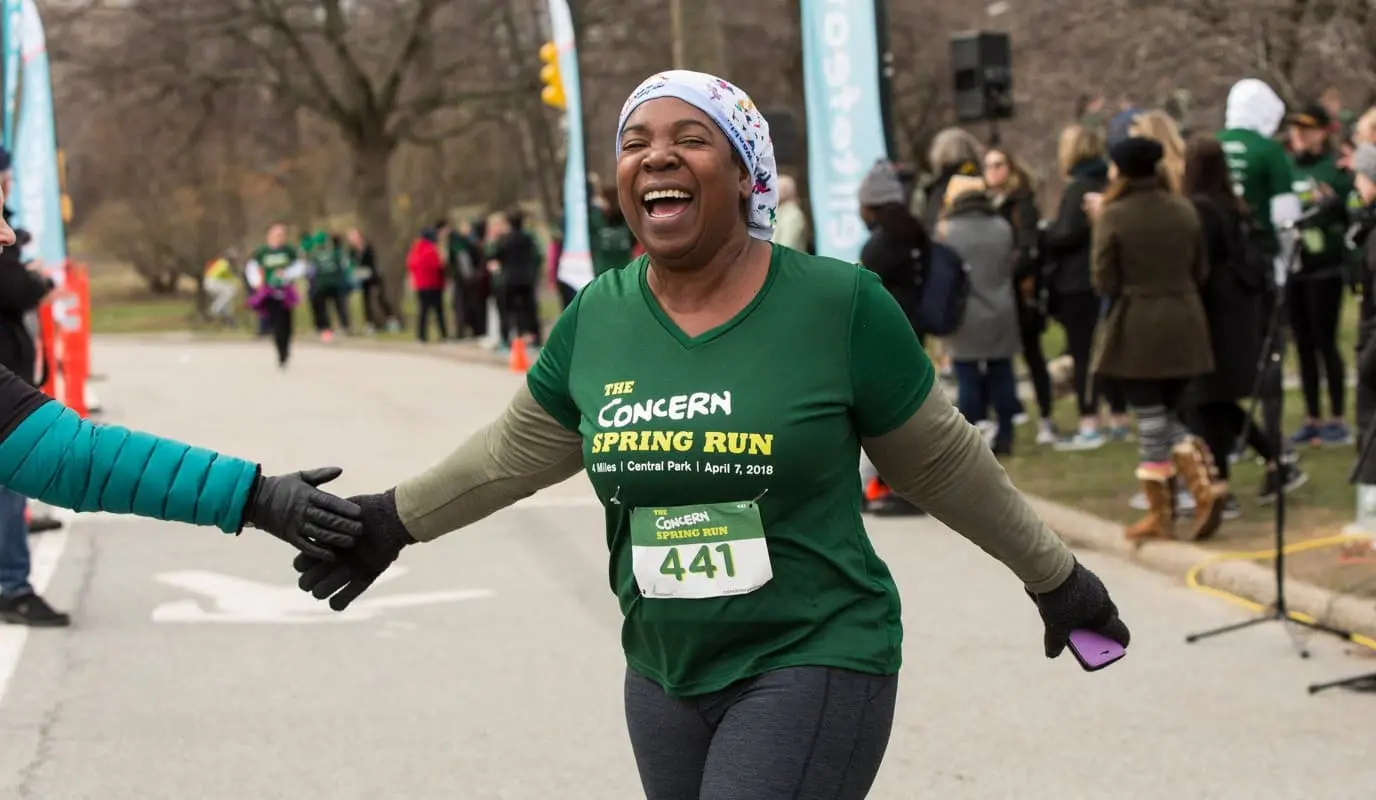 Woman participating in Concern's annual spring run event.