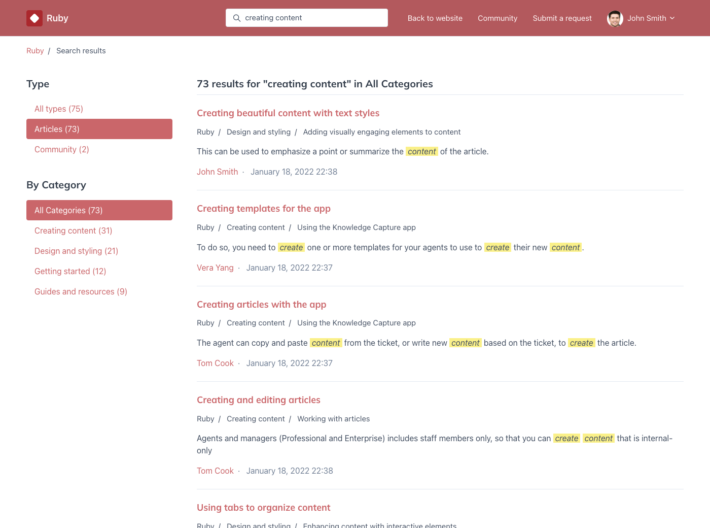 Ruby Zendesk Guide theme - Screenshot 5