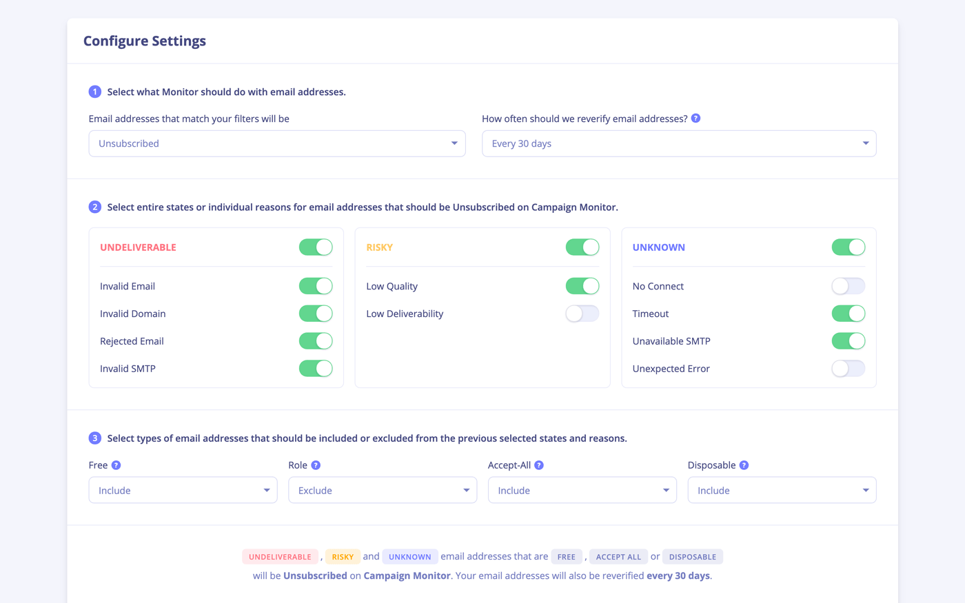 Configure