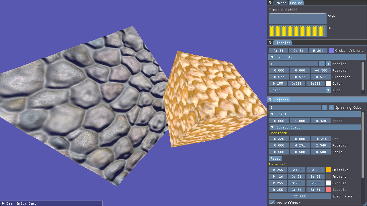 Demonstration of parallax mapping in action