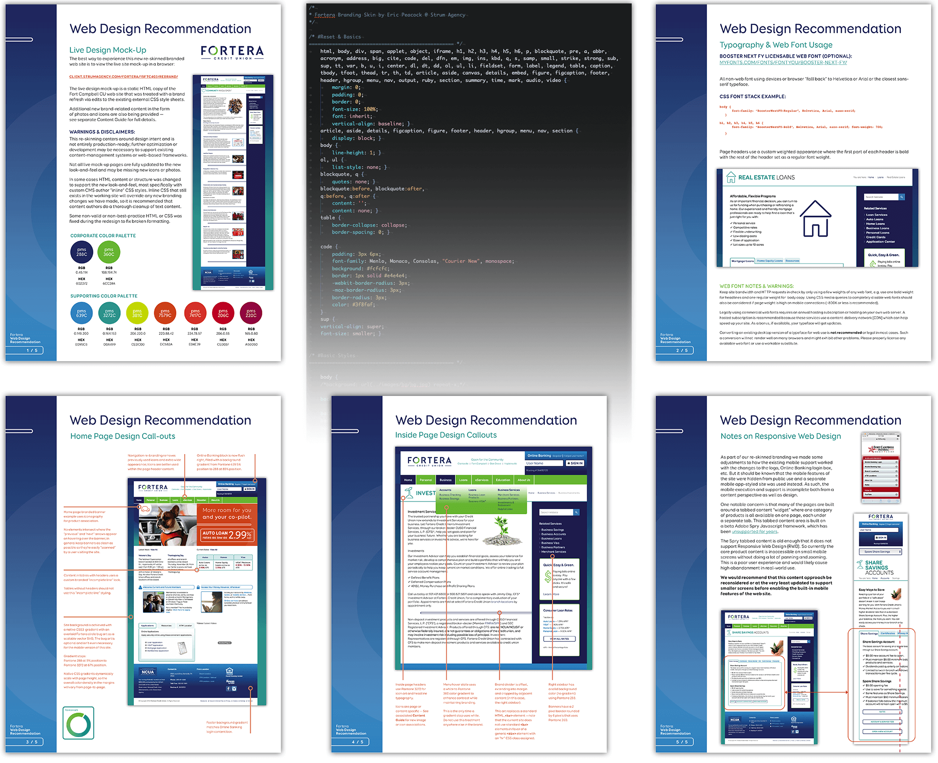 Five page web design recommenation I wrote and designed