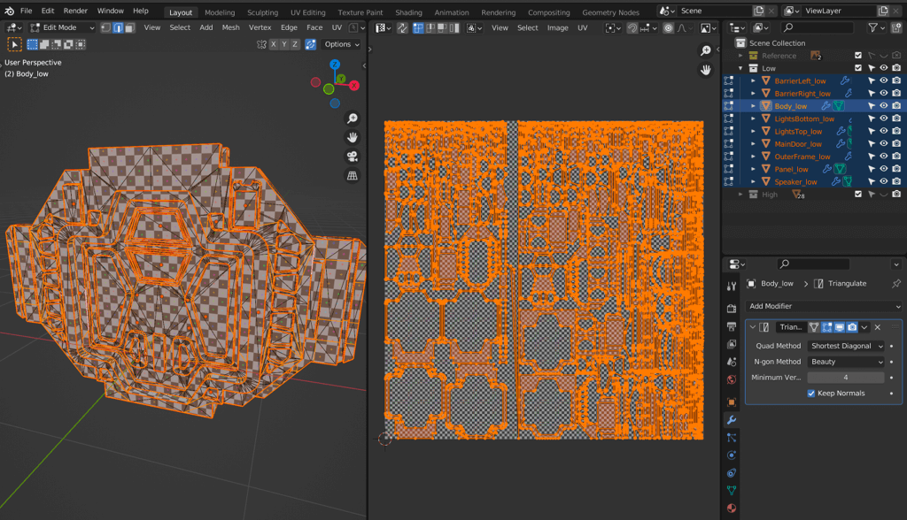 UV map in Blender with issues I encountered unwrapping my mesh.