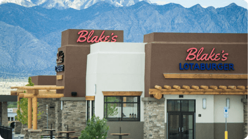 A view of Blake's Lotaburger restaurant from the outside