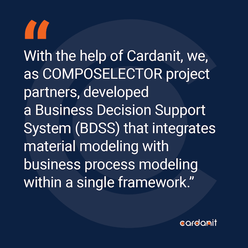 Composlector partners developed a BDSS integrates material modeling with BPMN.