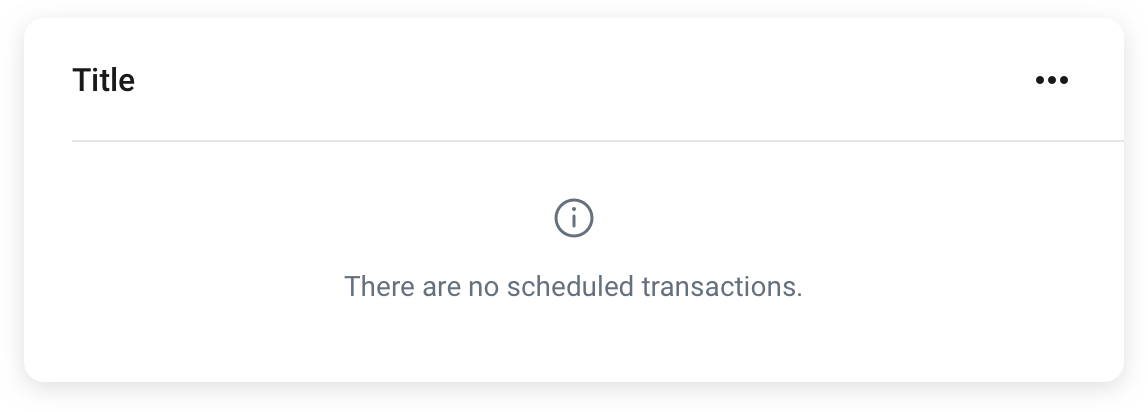 A sample card layout with an empty state