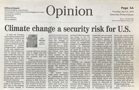 Photo of Climate Change is a Security Risk op-ed