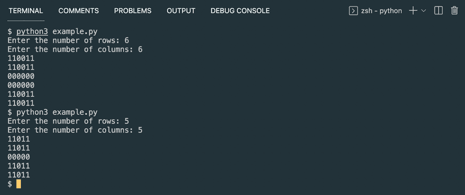 Python program to print a box pattern with plus at the center - CodeVsColor