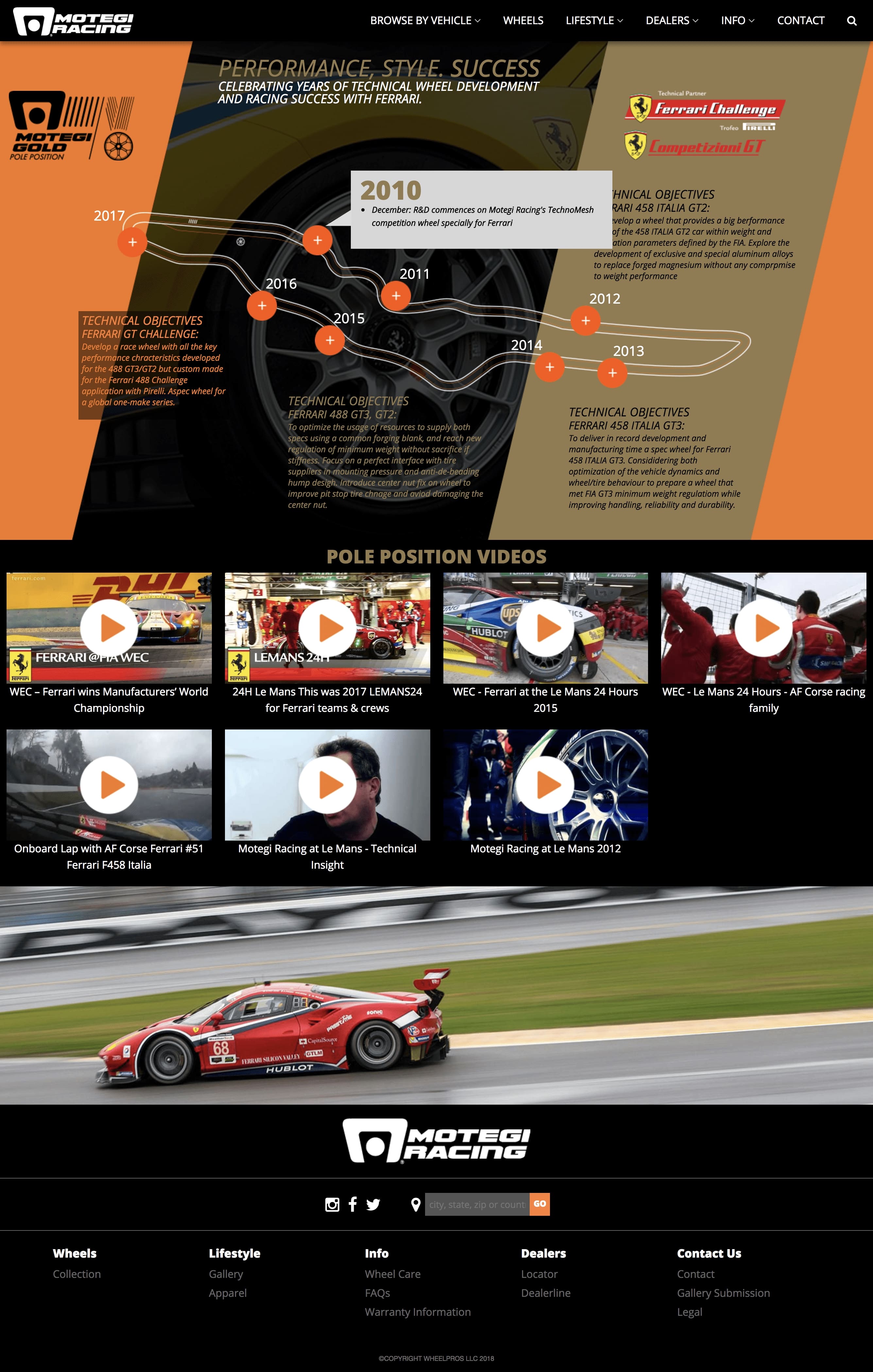 Motegiracing pole position page on desktop