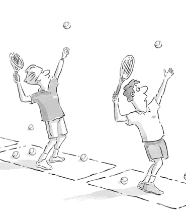 Cropped illustration preview of the Friday Funny: Tennis Servers