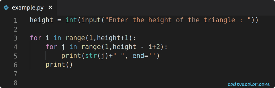 python invert right angle triangle python invert right angle triangle