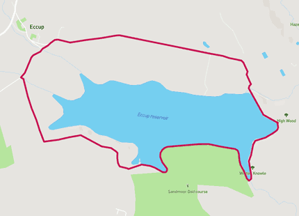 Eccup Reservoir Loop run route map card image