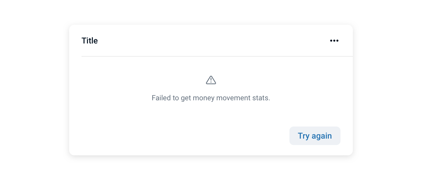 An example of a card error state with an action that reloads the card's content
