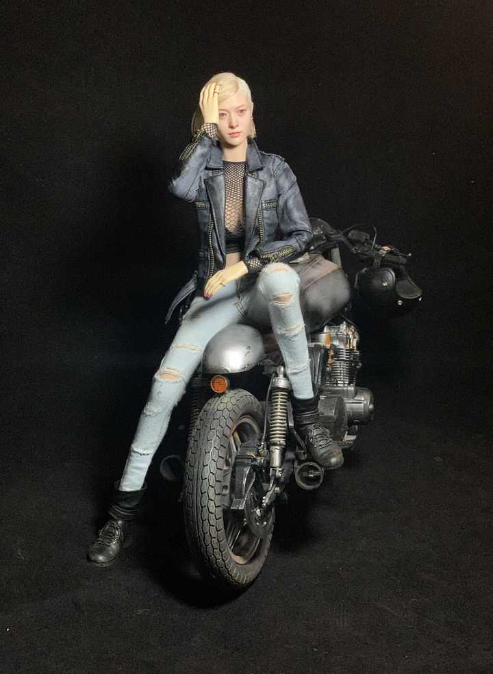 Cool Girl With Motorcycle