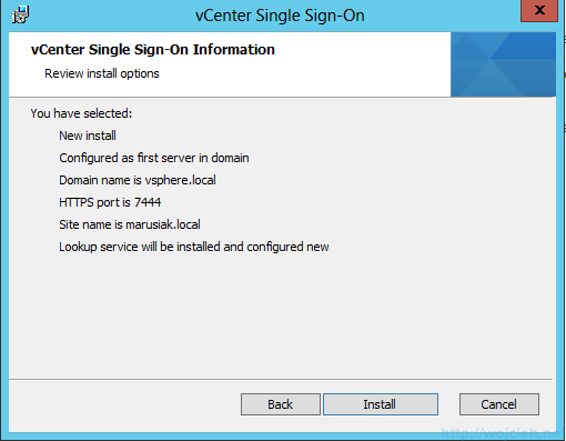 vCenter Single Sign-On Installation 10