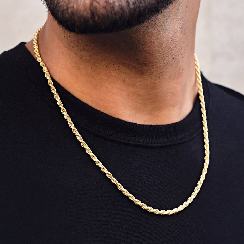 4mm Rope Chain Rope Chain Necklace 4mm Rope Chain Gold