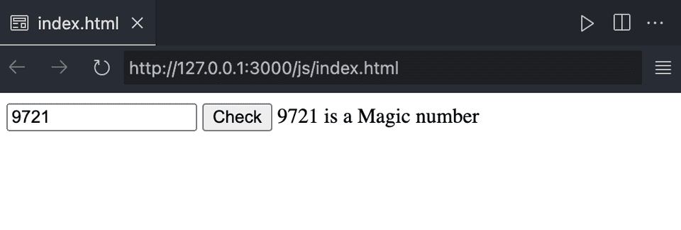 JavaScript Magic number example