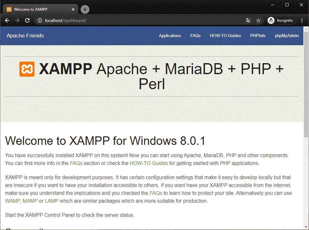 website localhost xampp