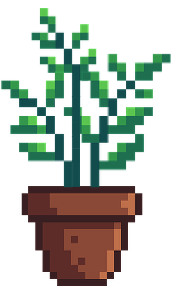 tiny pixel art plant friend