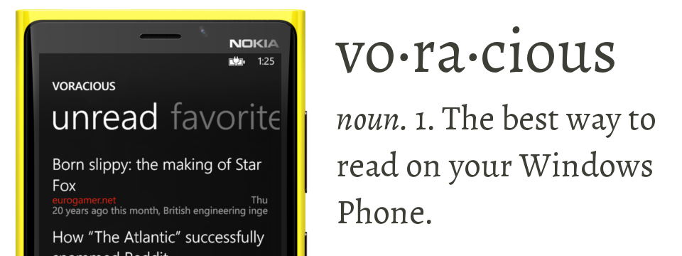 Voracious, the best way to read on your Windows Phone