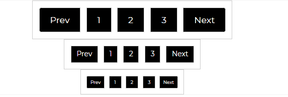 Bootstrap Pagination Different Sizes