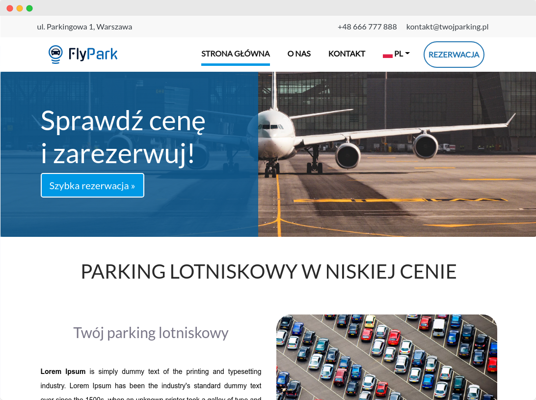 parking website airport