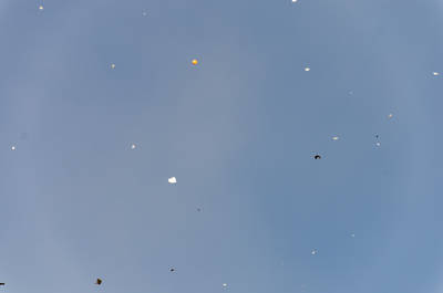 Hochgewirbelte Plastiksäcke